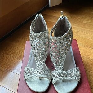 Donald J. Pliner Metallic Mesh Heels